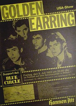 Golden Earring show poster Willich (Germany) - July 08, 1983